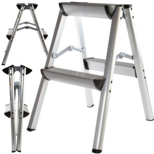 DRABINKA ALUMINIOWA DWUSTRONNA 2 STOPNIOWA 150KG SCHODKI PODEST STOŁEK