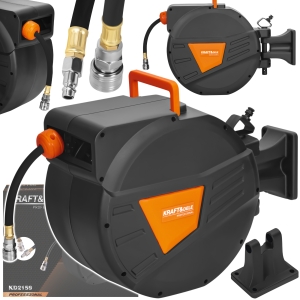 AUTOMATYCZNY WĄŻ PNEUMATYCZNY ZWIJANY BĘBEN NA ZWIJAKU 20m+2m 1/4" PVC