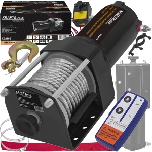 ELEKTRYCZNA WCIĄGARKA WYCIĄGARKA SAMOCHODOWA 1500W 1361KG 12V HAK LINA STAL