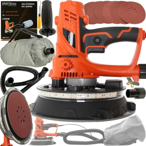 SZLIFIERKA DO GIPSU GŁADZI TYNKÓW Z WORKIEM LED MOCNA 1500W 225mm 230V/50Hz