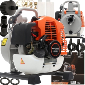 POMPA SPALINOWA DO WODY 1" MOTOPOMPA 2KM DWUSUW 2T 18000l/h PODNOSZENIE 30M
