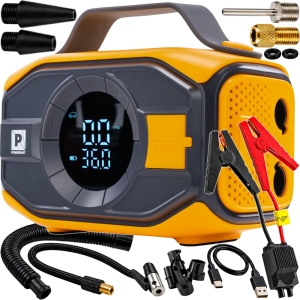 BOOSTER ROZRUCHOWY JUMP STARTER KOMPRESOR DO KÓŁ POWERBANK LED 3w1 8000mAh